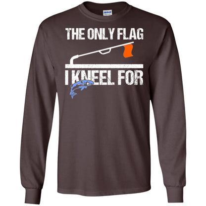 Fishing Lovers T-shirt The Only Flag I Kneel For Dark Chocolate