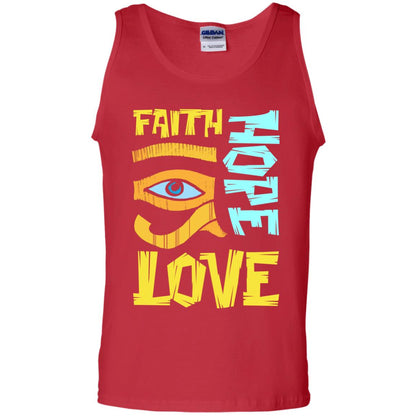 Faith Hope Love Christian T-shirt Red