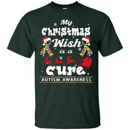 My Christmas Wish Is A Cure Autism Awareness X-mas Gift Shirt Forest