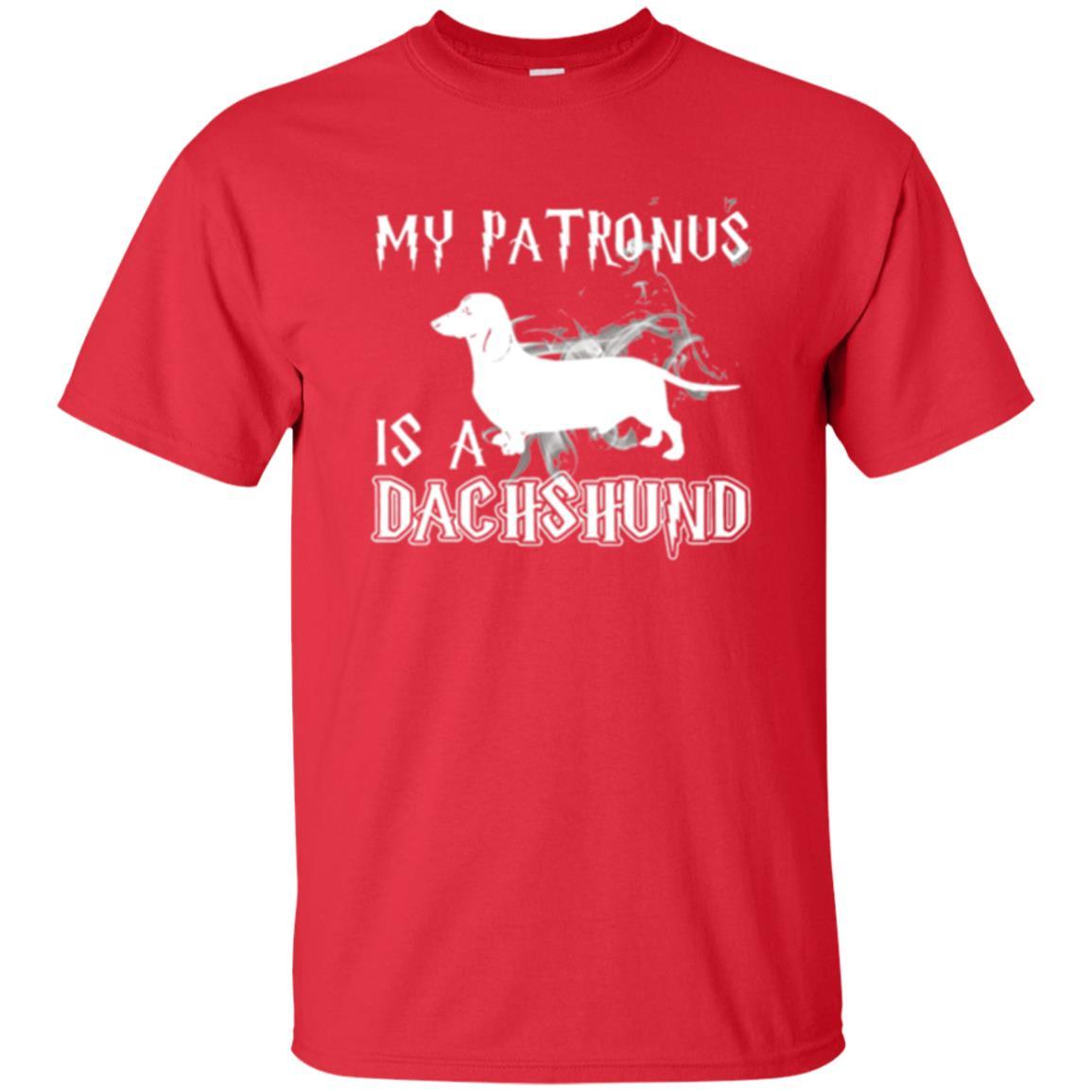 Dachshund Lover T-shirt My Patronus Is A Dachshund Red