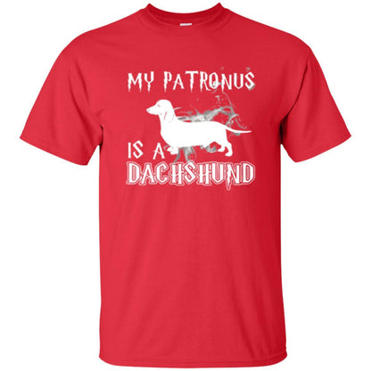 Dachshund Lover T-shirt My Patronus Is A Dachshund Red