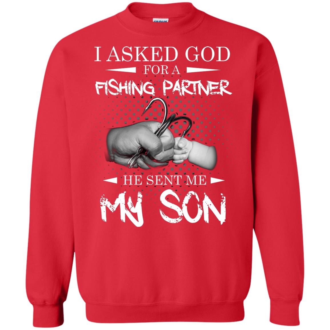 Fishing Daddy Shirt I Asked God For A Fishing Partner He Sent Me My Son Red