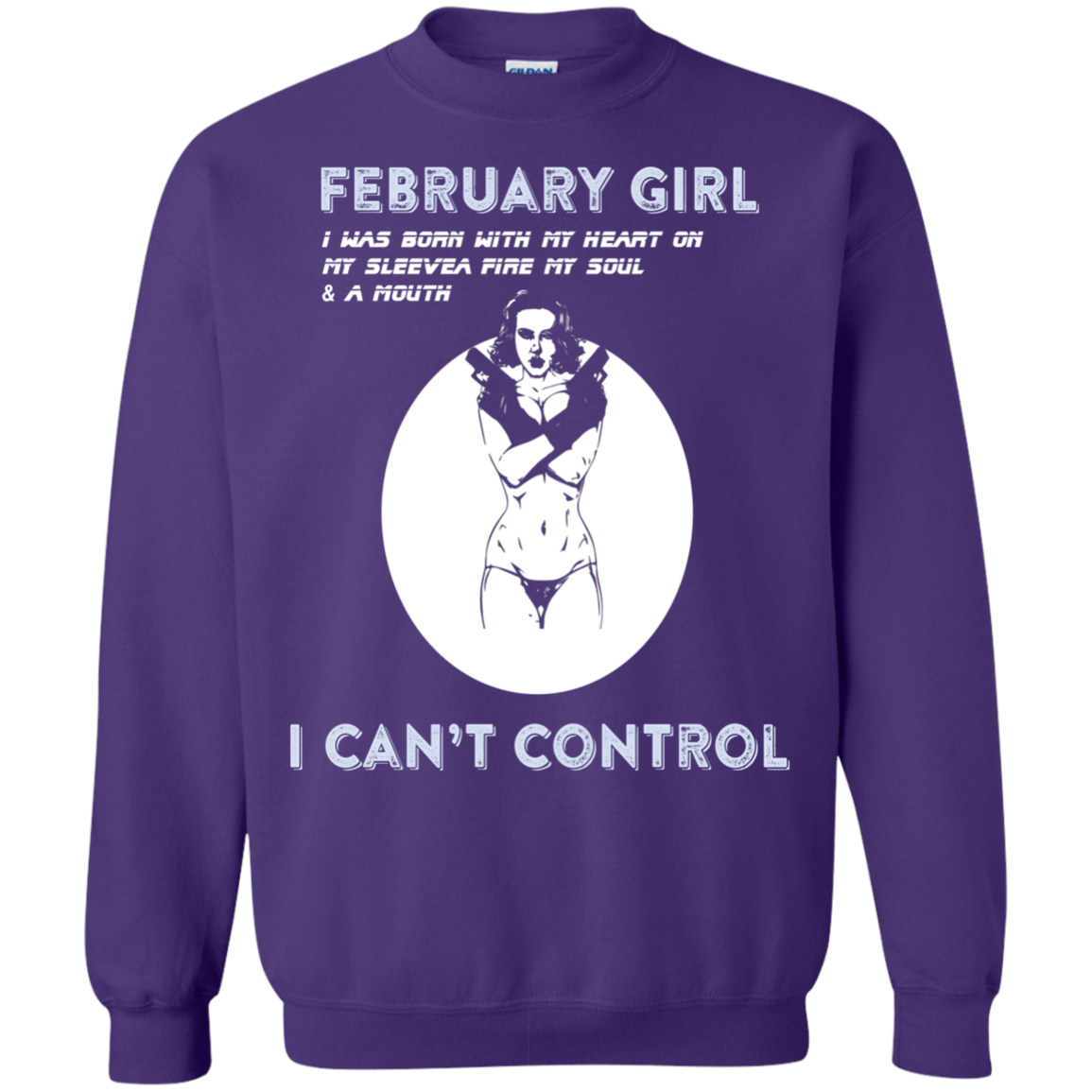 February Girl I Was Born With My Heart T-shirt Purple
