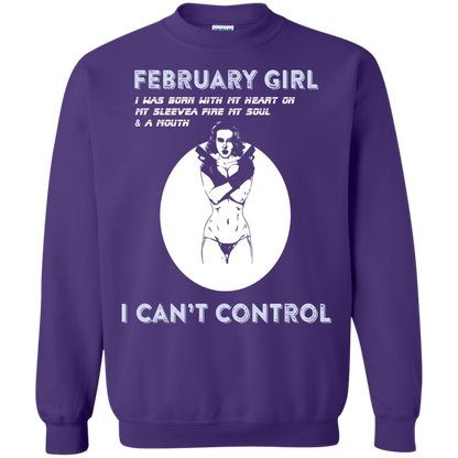 February Girl I Was Born With My Heart T-shirt Purple