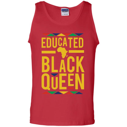 African Dna Pride T-shirt Dashiki Educated Black Queen Red
