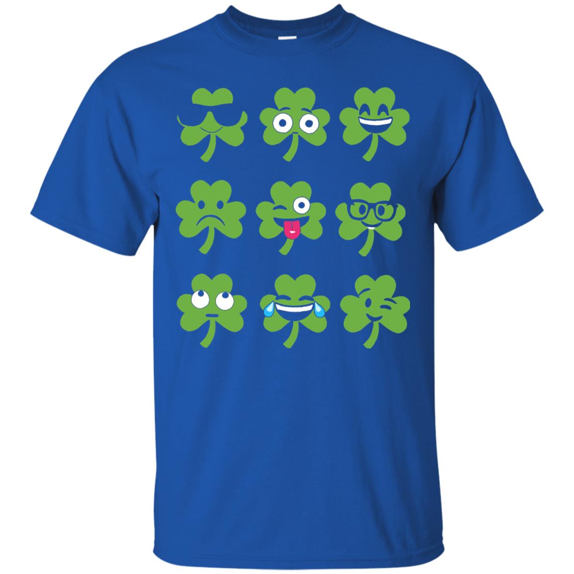 Emoji Shamrock St. Patrick_s Day T-shirt Royal