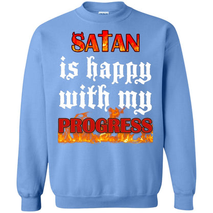 Santa Is Happy With My Progress Shirt Carolina Blue