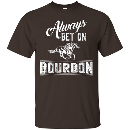 Kentucky T-shirt Always Bet On Bourbon In Horse Race Dark Chocolate