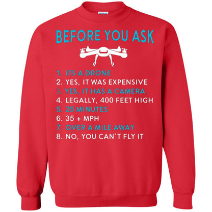 Funny Drone T-shirt Before You Ask Red