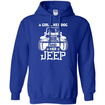 Dog Lover T-shirt A Girl Her Dog And Her Jeep Royal