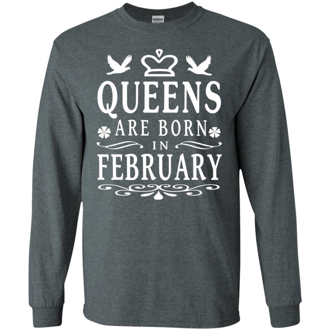 Birthday T-shirt Queens Are Born In February Dark Heather