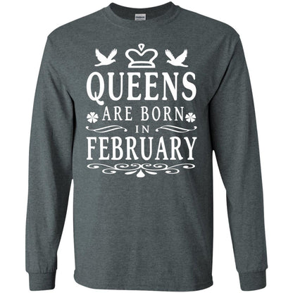 Birthday T-shirt Queens Are Born In February Dark Heather