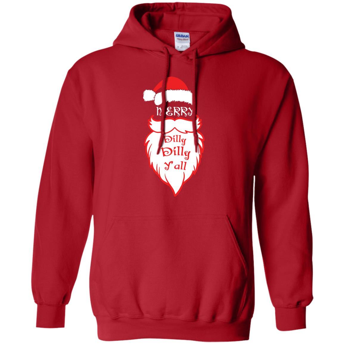 Christmas T-shirt Merry Dilly Dilly Y'all Red