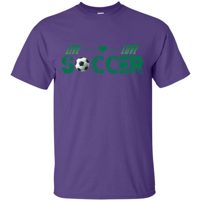 Live Love Soccer Shirt For Mens Or Womens Purple