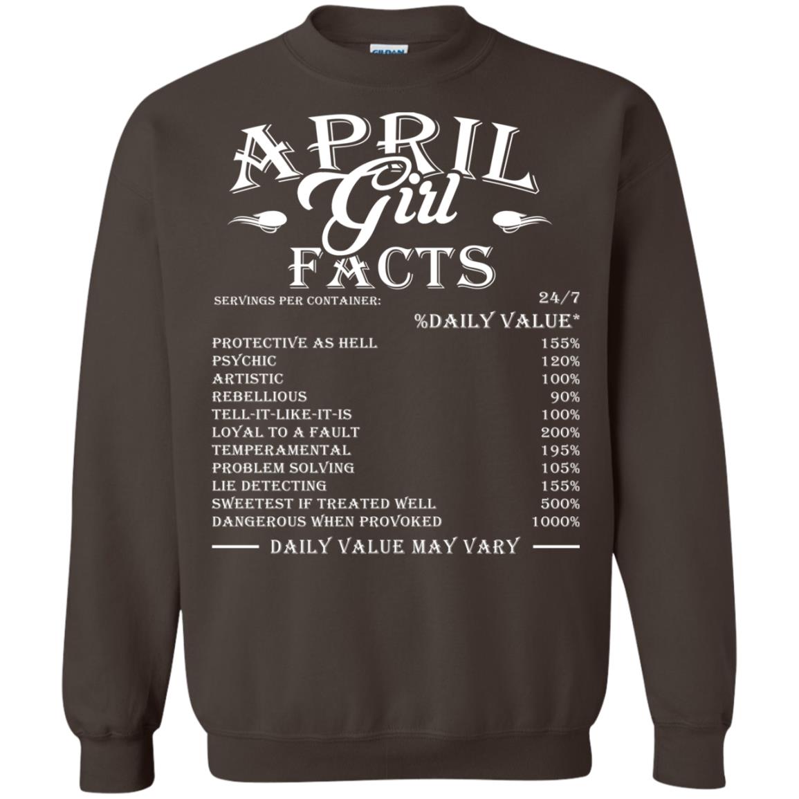 April Girl Facts T-shirt Dark Chocolate