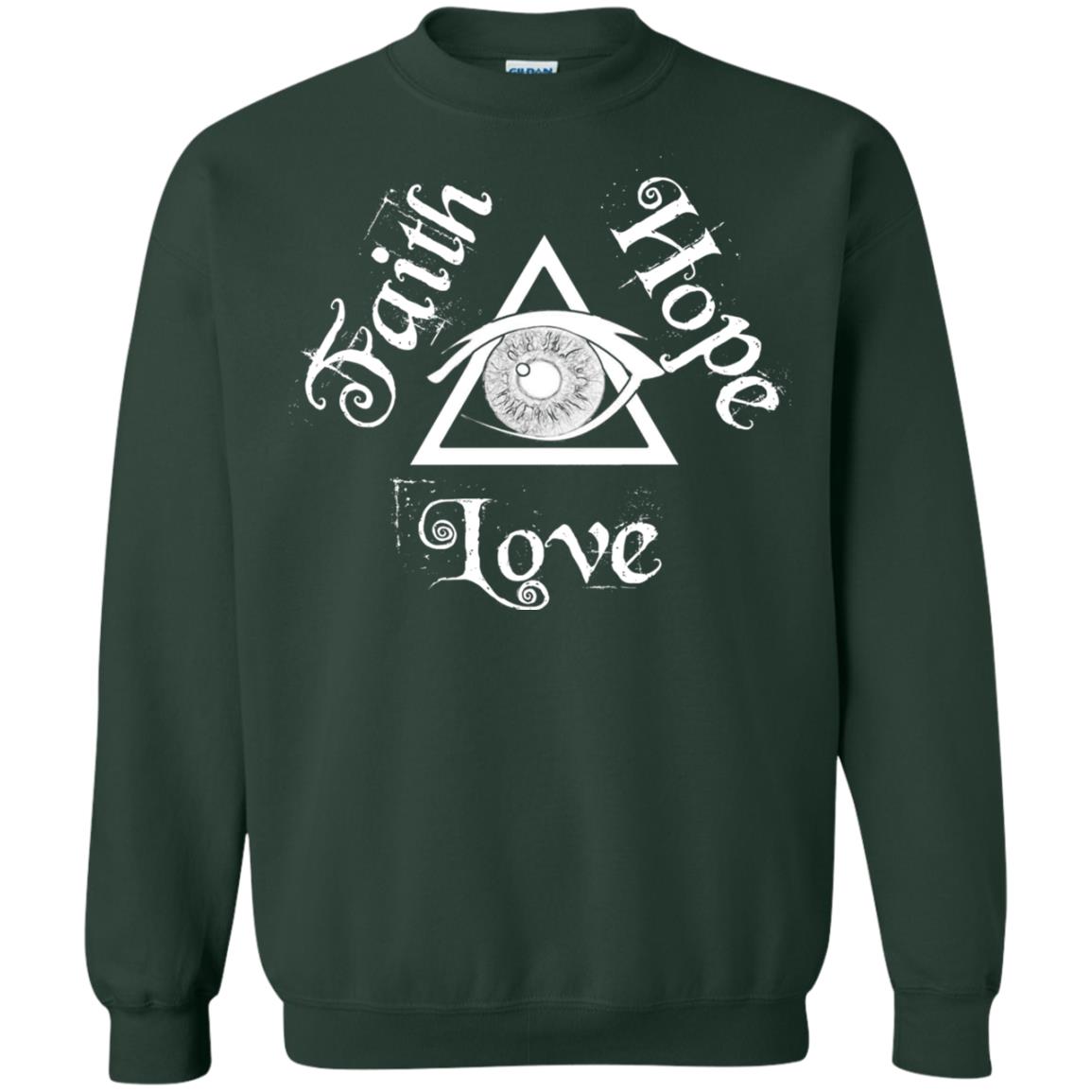 Faith Hope Love Eye Of Providence Esoteric Shirt Forest Green