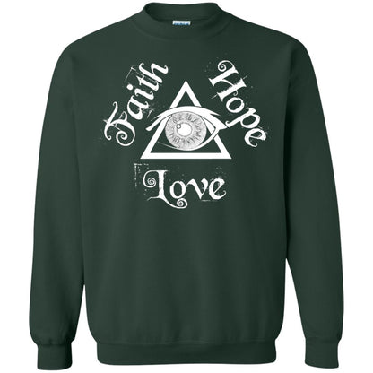 Faith Hope Love Eye Of Providence Esoteric Shirt Forest Green
