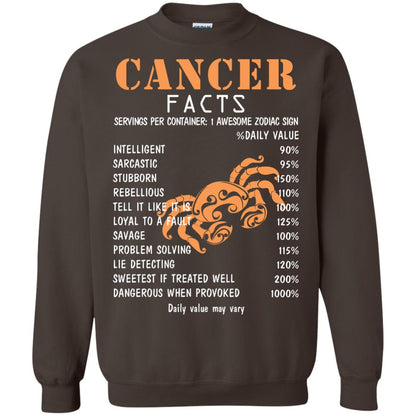 Cancer Facts 1 Awesome Zodiac Sign Gift Shirt For Cancer Horoscope Dark Chocolate