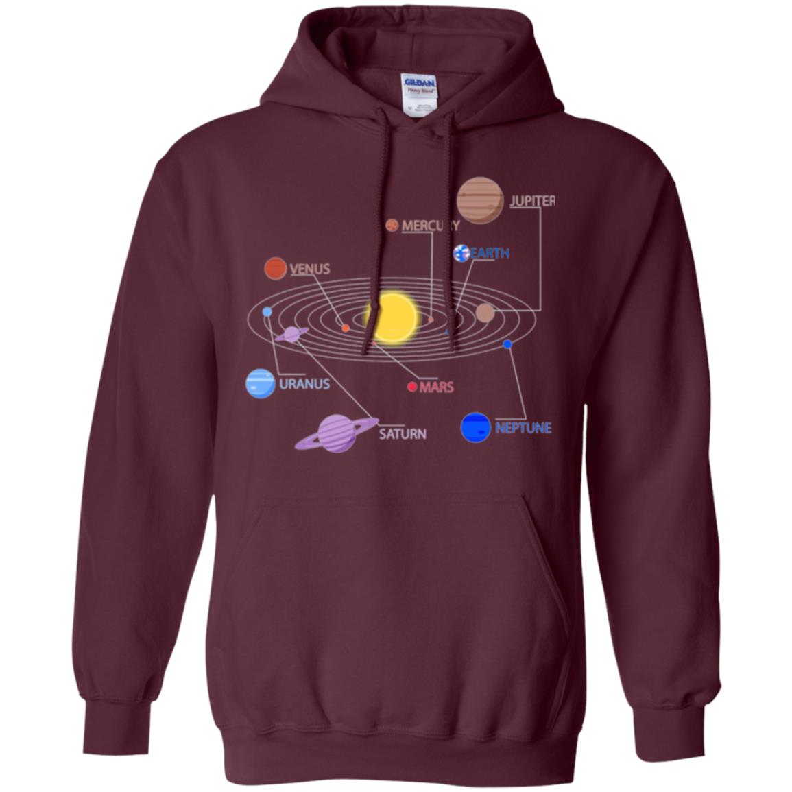 Solar System T-shirt Maroon