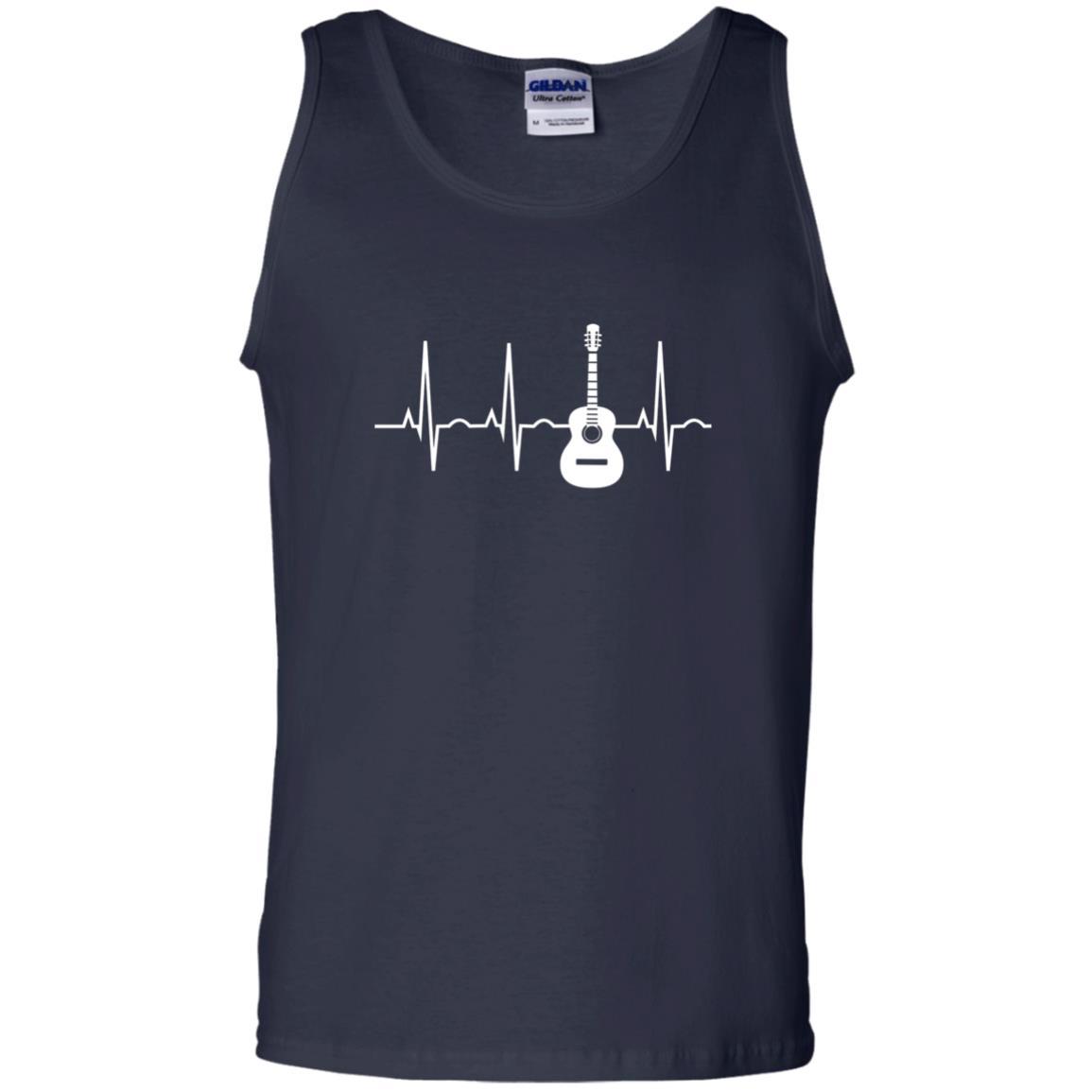 Guitarist T-shirt Guitar Heartbeat T-shirt Navy