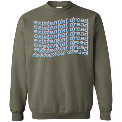 Existential Dread Waves Melting Distortion Aesthetic T-shirt Military Green