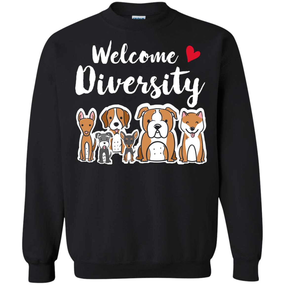 Dog Lover T-shirt Welcome Diversity Black