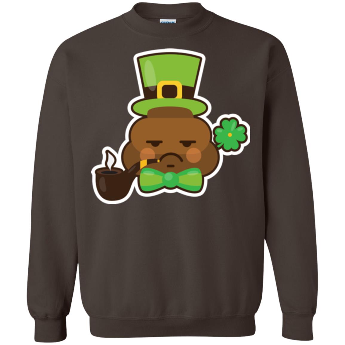 Saint Partick_s Day T-shirt Leprechaun Poop Emoji With Patrick Hat Dark Chocolate