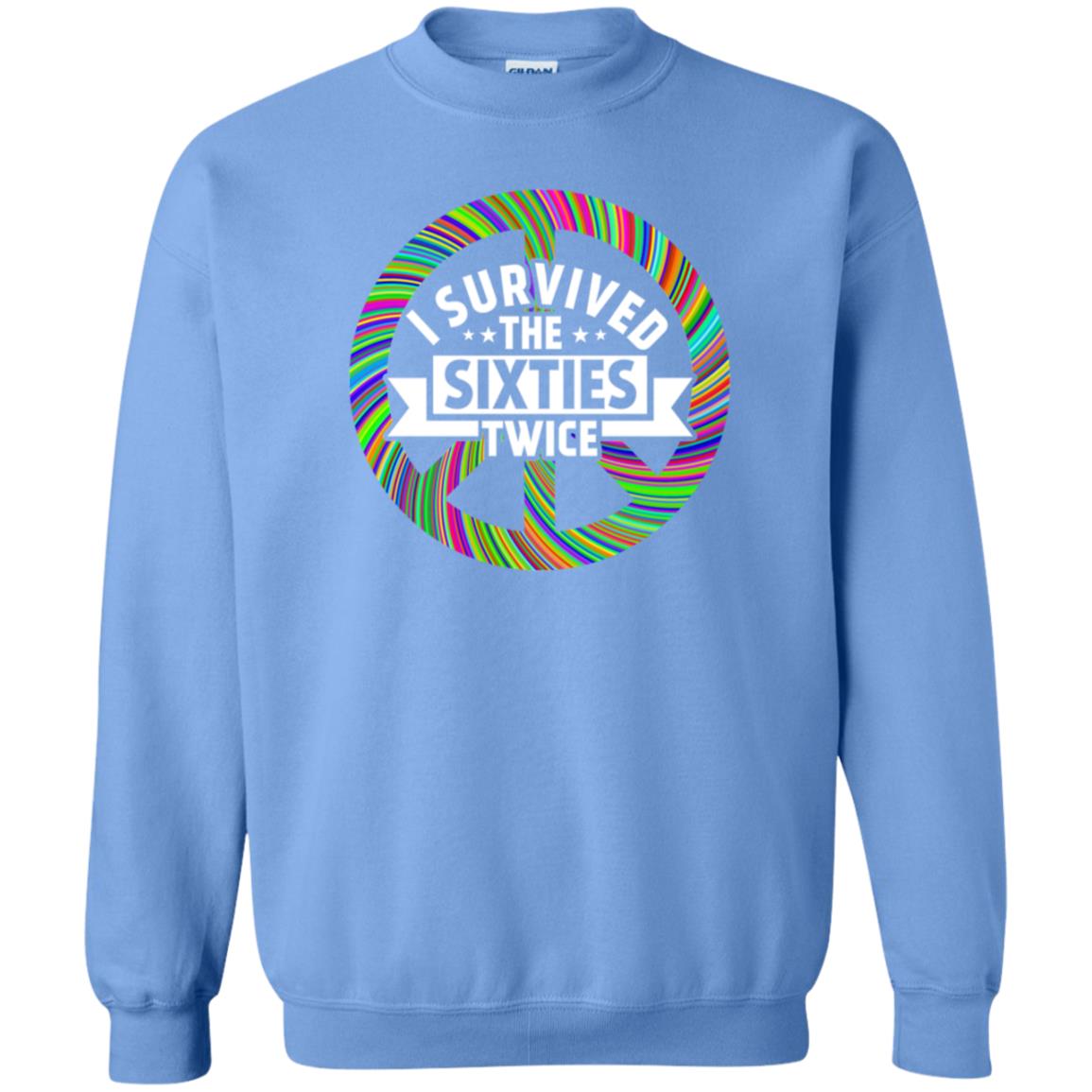 I Survived The Sixties Twice Peace Symbol Birthday Gift Shirt Carolina Blue