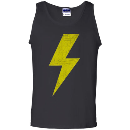 Retro Distressed Yellow Lighting Bolt T Shirt Black