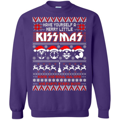 Christmas T-shirt Have Yourself A Merry Little Kissmas Purple