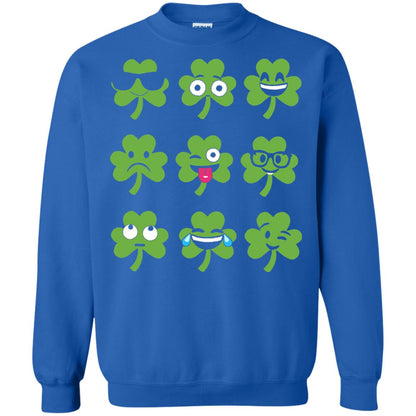 Emoji Shamrock St. Patrick_s Day T-shirt Royal