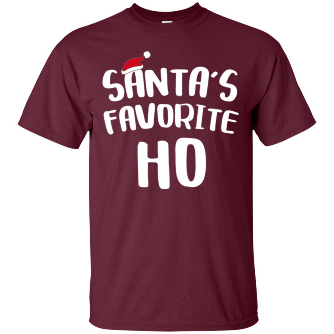 Christmas T-shirt Santa's Favorite Ho T-shirt Maroon