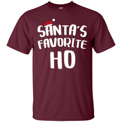 Christmas T-shirt Santa's Favorite Ho T-shirt Maroon