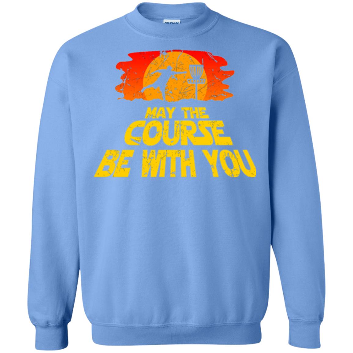 Disc Golf T-shirt May The Course Be With You Carolina Blue
