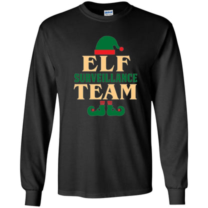 Christmas T-shirt Elf Surveillance Team T-shirt Black