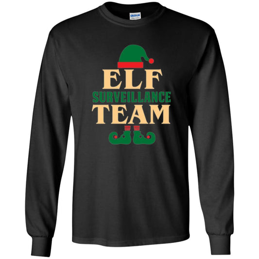 Christmas T-shirt Elf Surveillance Team T-shirt Black