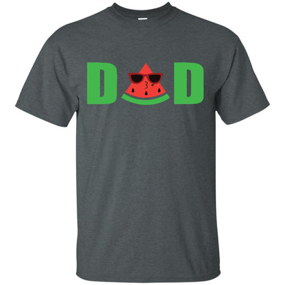 Dad Watermelon Funny Summer Melon Fruit Shirt For Daddy Dark Heather