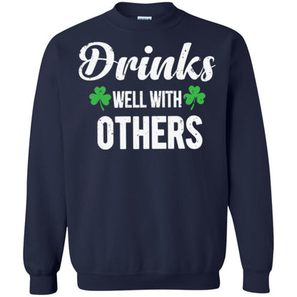 Drinks Well With Others St. Patrick_s Day T-shirt Navy