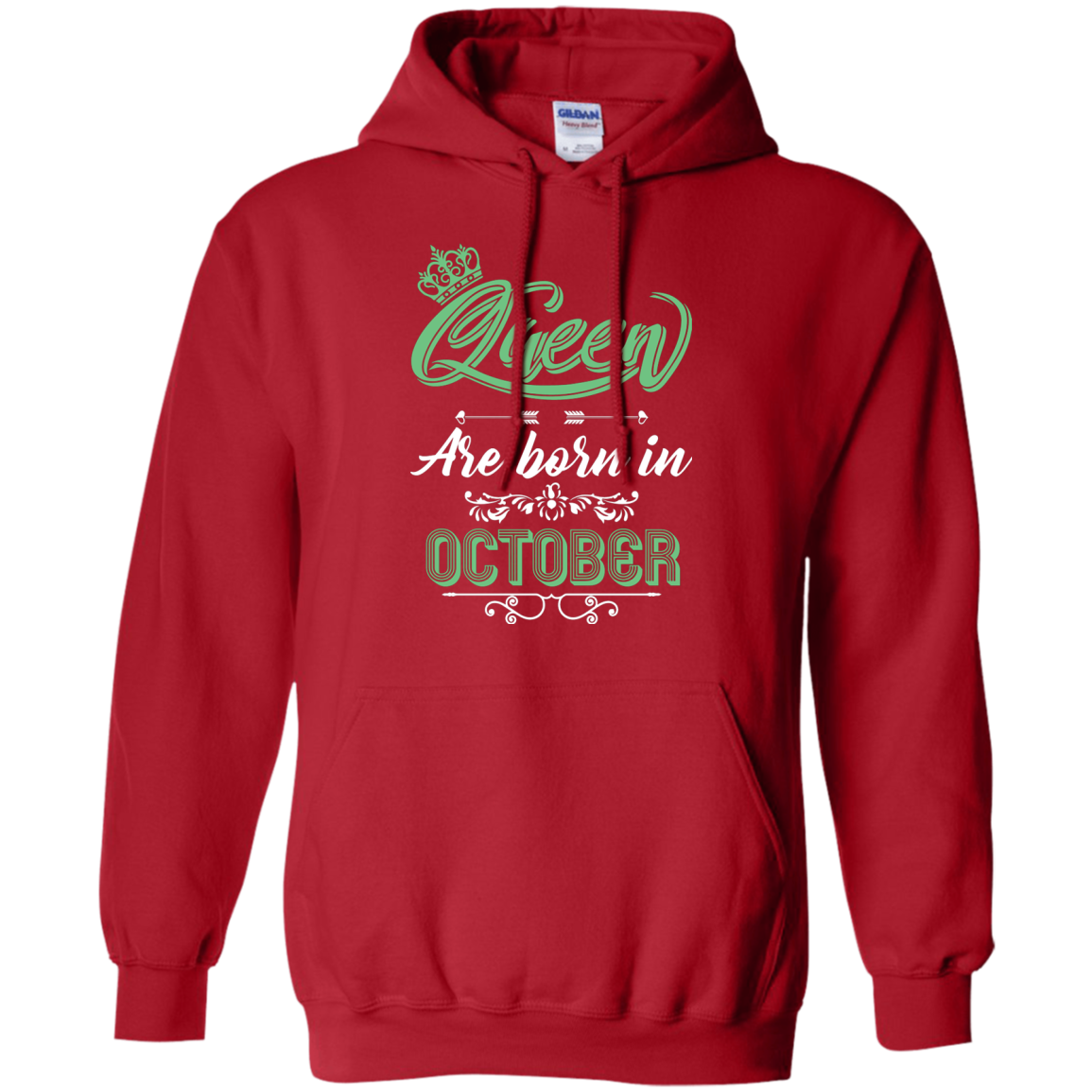 Brithday T-Shirt Queen Are Born In October Red