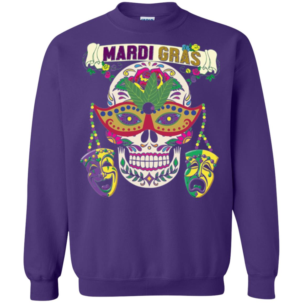 Mardi Gras Skull T-shirt Purple