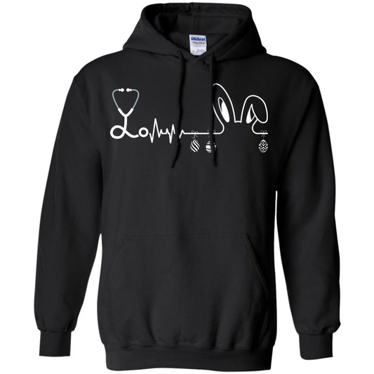Easter Bunny Nurse Heartbeat T-shirt For Nursing Lover Black