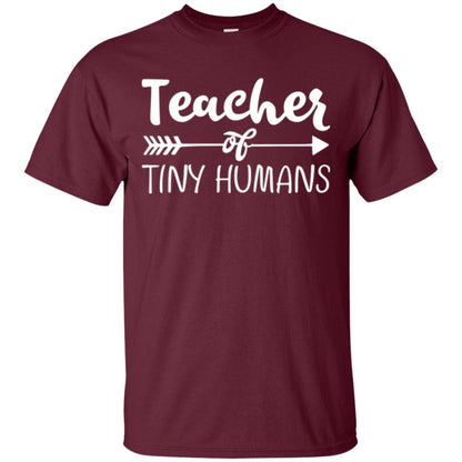 Kindergarten Preschool T-shirt Teacher Of Tiny Humans Maroon