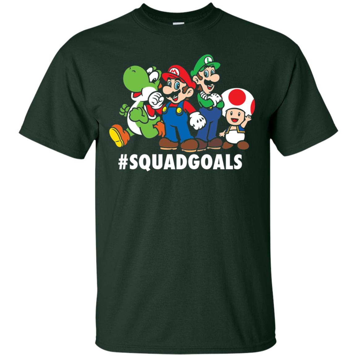Nintendo Super Mario Luigi #squadgoals Gamer T-shirt Forest