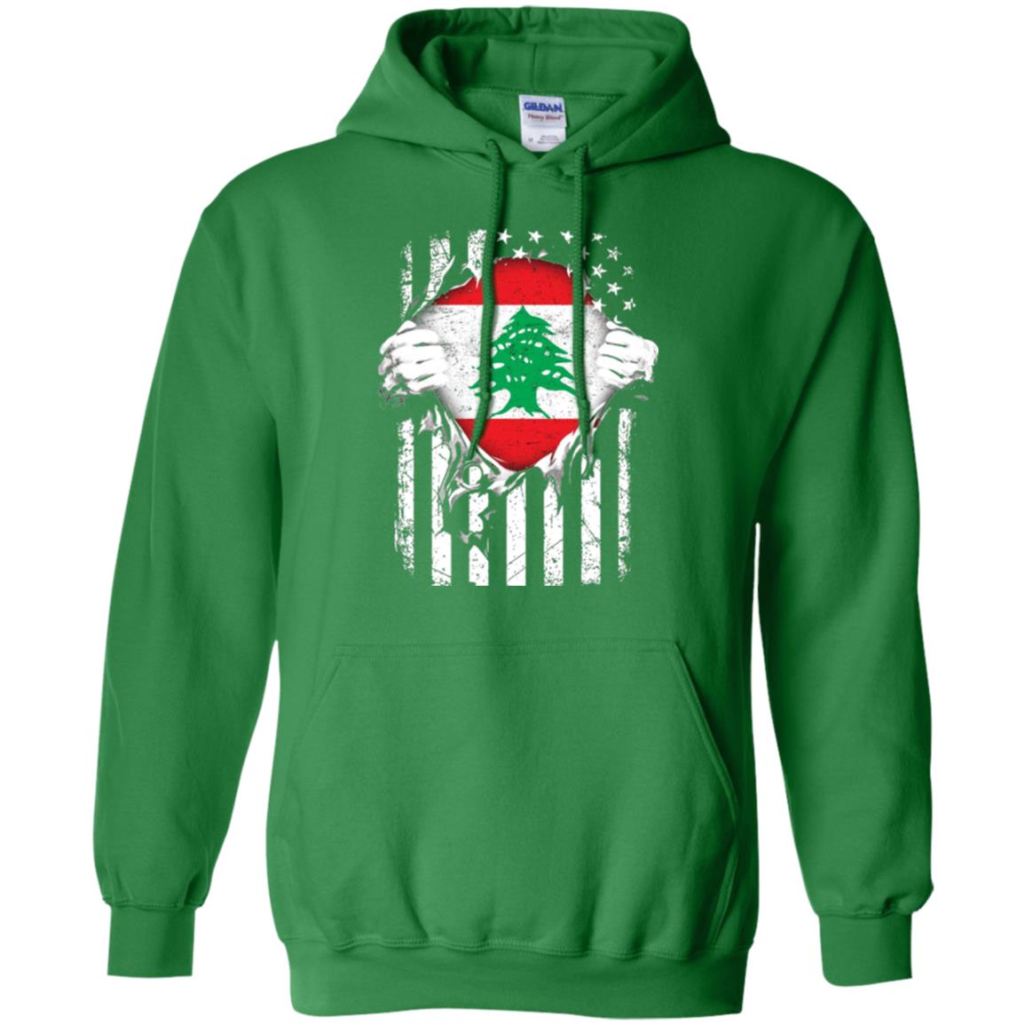 Super Lebanon Hearts American Patriot Flag Lebanese T-shirt Irish Green