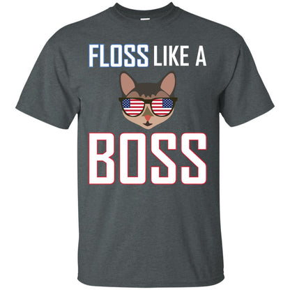 Floss Like A Boss Cat Shirt Dark Heather