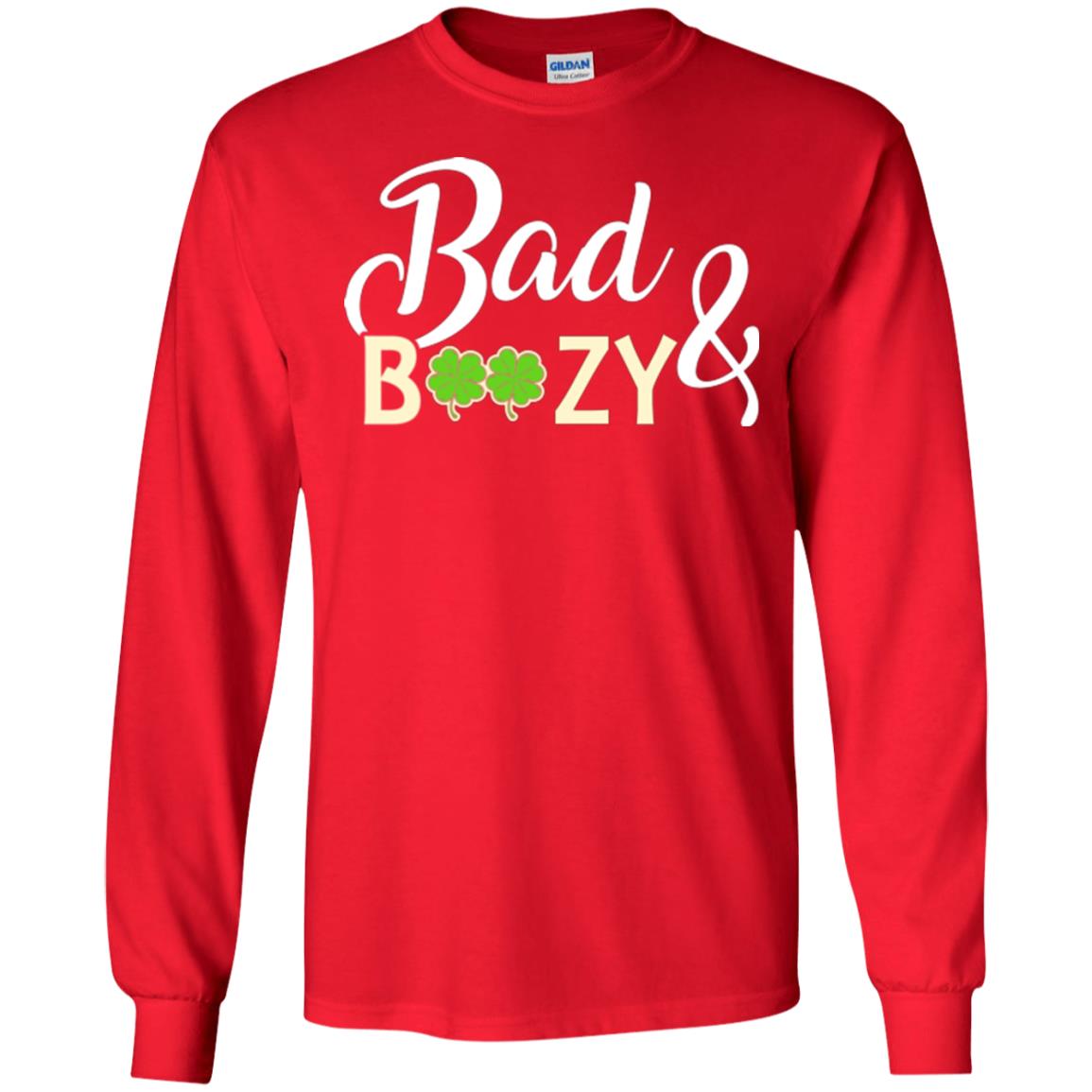 Saint Patrick's Day T-shirt Bad And Boozy Shamrock Red