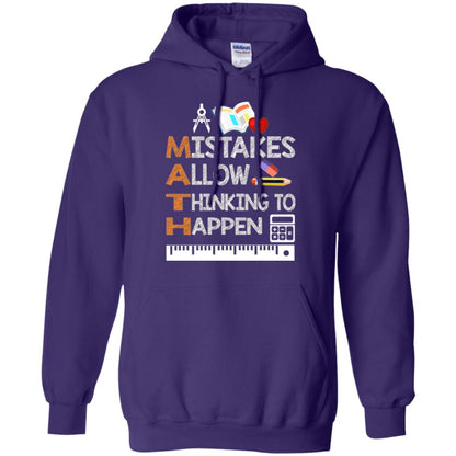 Math Lover T-shirt Mistakes Allow Thinking To Happen Purple