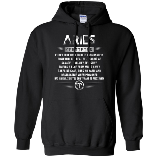 Aries Certified Either Love Hard Or Hate Passionately Powerful Af T-shirt Black