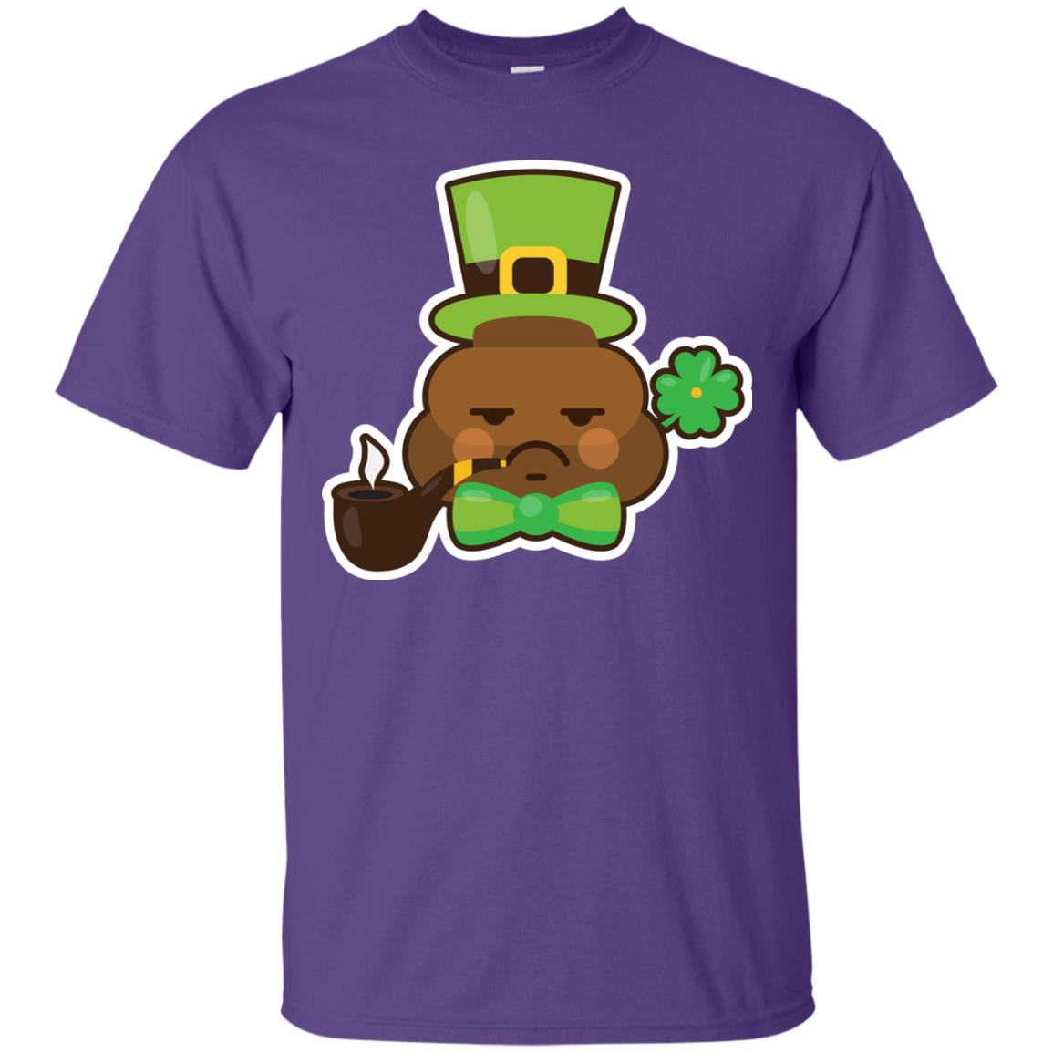 Saint Partick's Day T-shirt Leprechaun Poop Emoji With Patrick Hat Purple