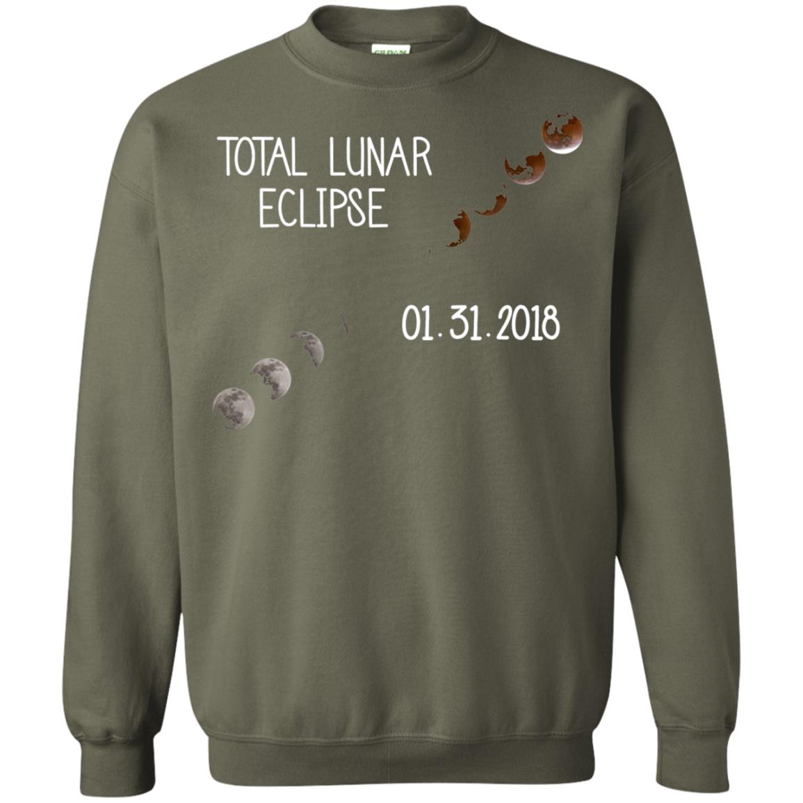 Total Lunar Eclipse 01-31-2018 Celebration Shirt Military Green